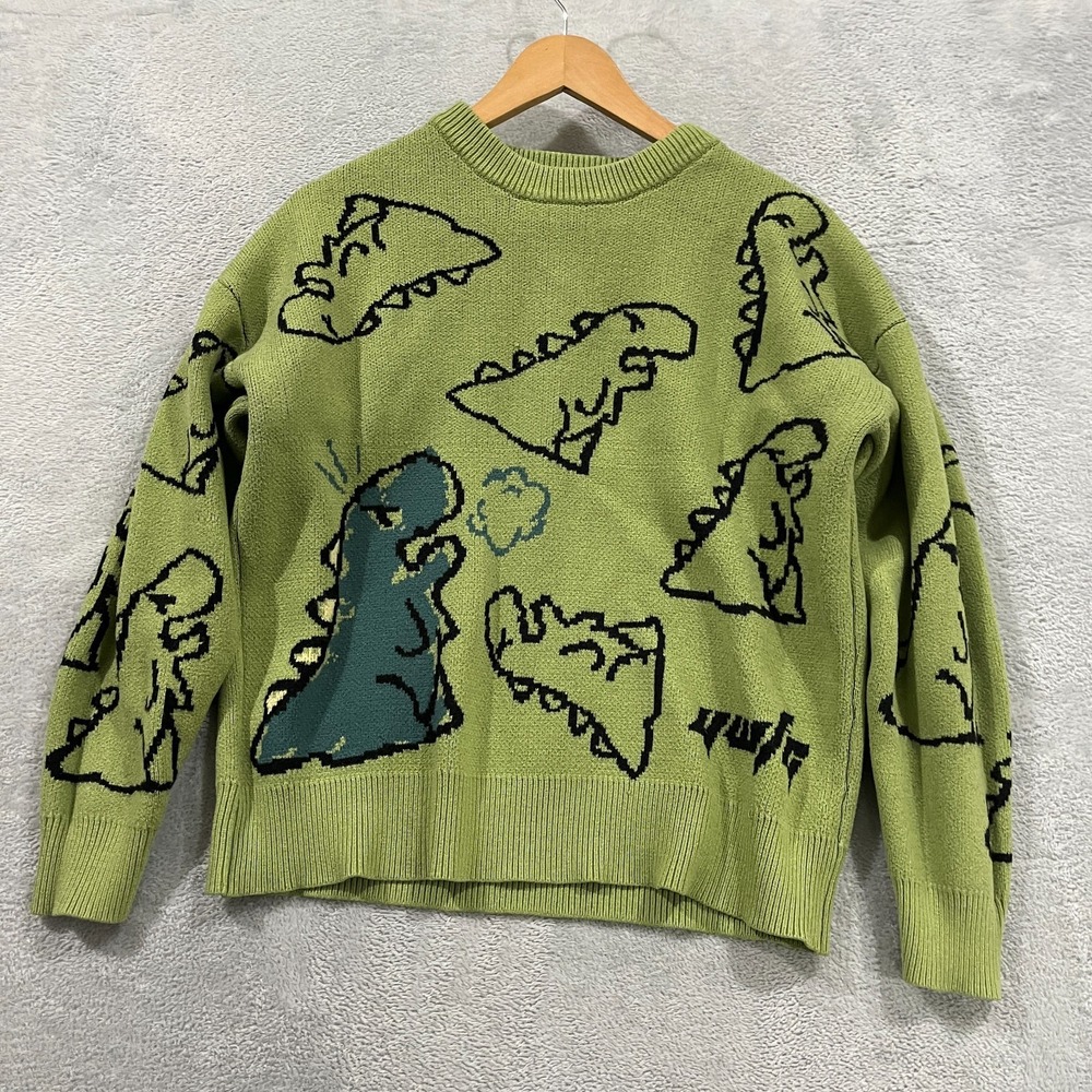 Aelfric Eden Sweater Medium‎ Dinosaur Pullover Crewneck Knit Cute Fun Vintage